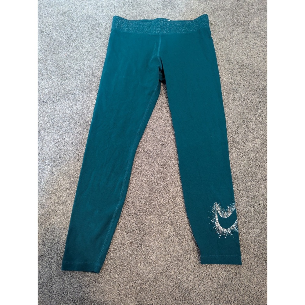 Nike Leggings Women's XL Green Bright Spruce Stardust High-Waisted (DQ6802-367)